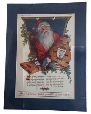 Antique December 11, 1919 Wilson's Certified Ham Navy Matted Advertisement